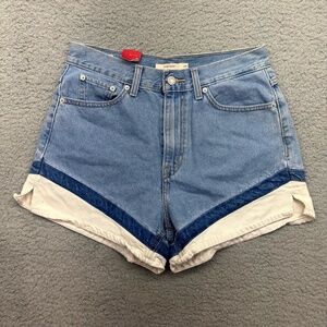 Levi's Premium A-Line CW-4018 Women's Size W29 Shorts Blue White Five pocket